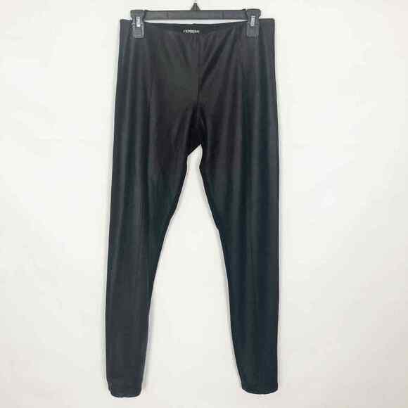 Express Faux Leather Front Mid-Rise Black Women's Leggings Size Medium - Picture 1 of 10